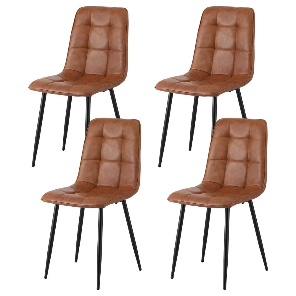 Artiss 4x Dining Chairs Retro PU Leather Kitchen Lounge