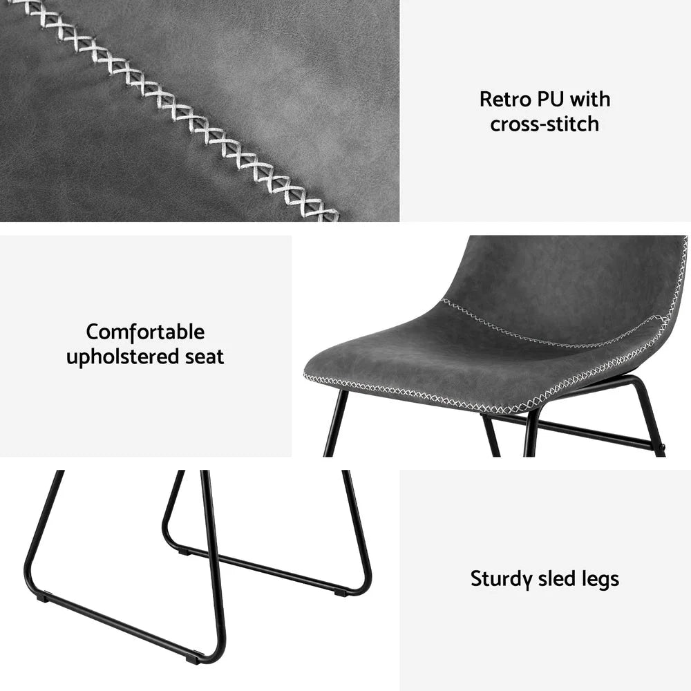 Artiss 4x Dining Chairs Retro PU Leather Kitchen Lounge