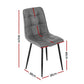 Grey PU leather dining chair set