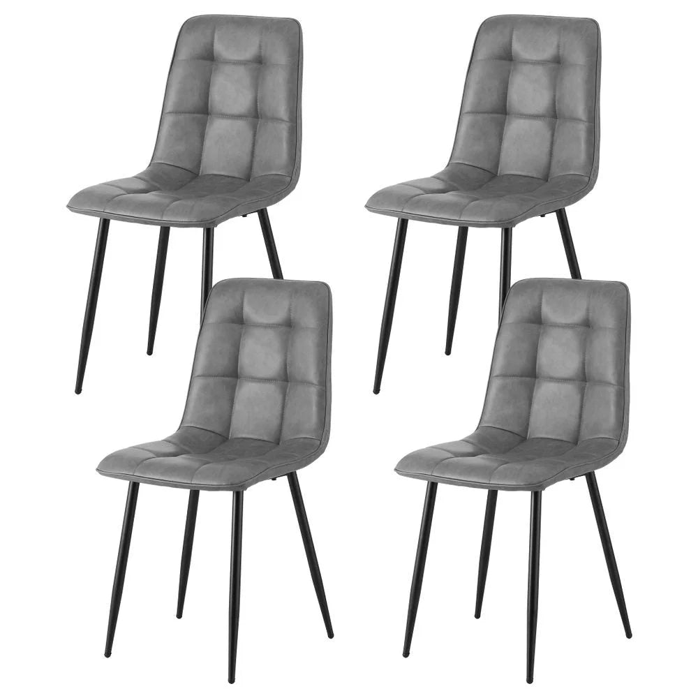 Artiss 4x Dining Chairs Retro PU Leather Kitchen Lounge