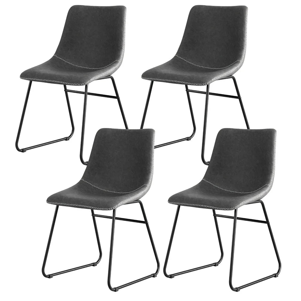 Artiss 4x Dining Chairs Retro PU Leather Kitchen Lounge