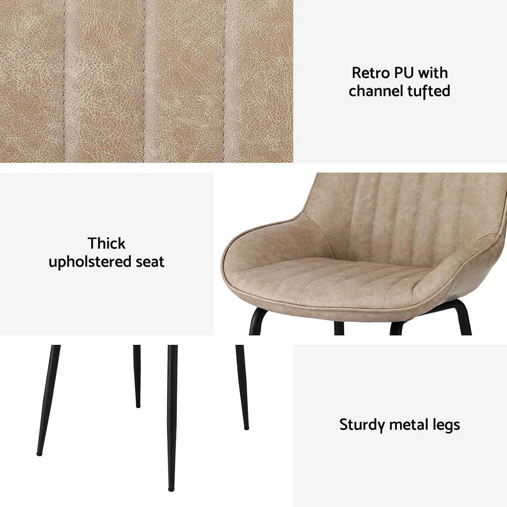 Dining chair with chairs retro PU kitchen lounge