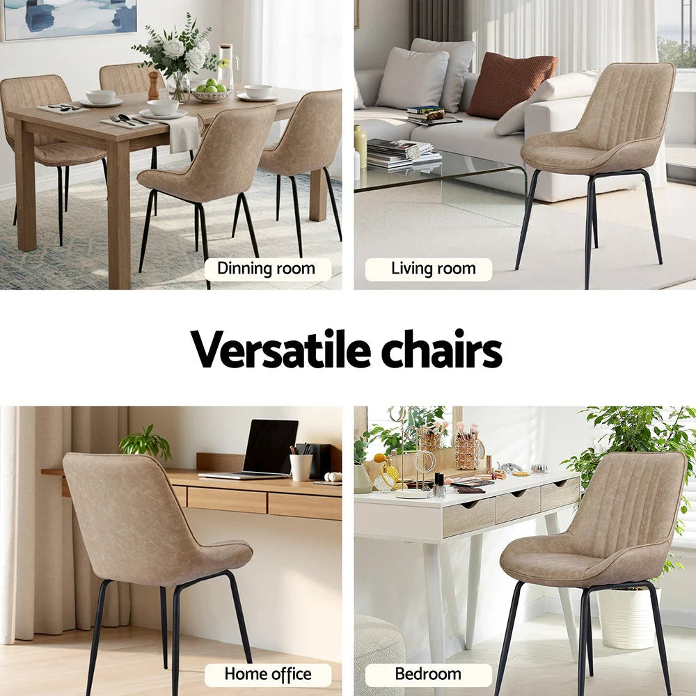 Leather 4x dining chair for household use