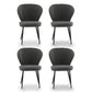 Artiss 4x Dining Chairs Sherpa Boucle Wing Back Grey