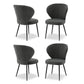 Set Of Four Dining Chairs Sherpa Boucle Wing
