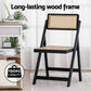 Artiss 4x Dining Chairs Wooden Rattan Foldable Black