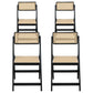 Artiss 4x Dining Chairs Wooden Rattan Foldable Black