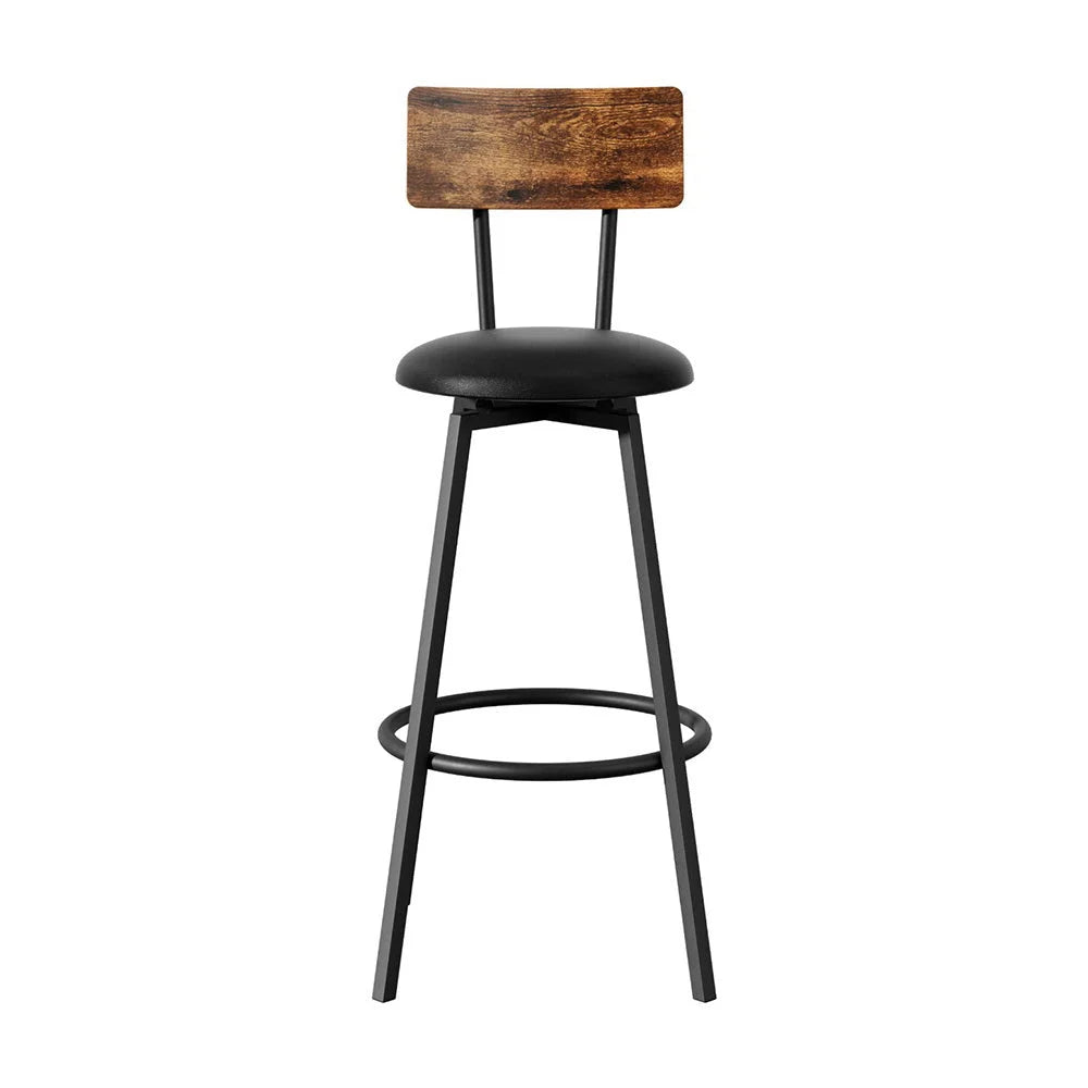 Artiss 4X Industrial Bar Stools Upholstered Counter Chairs