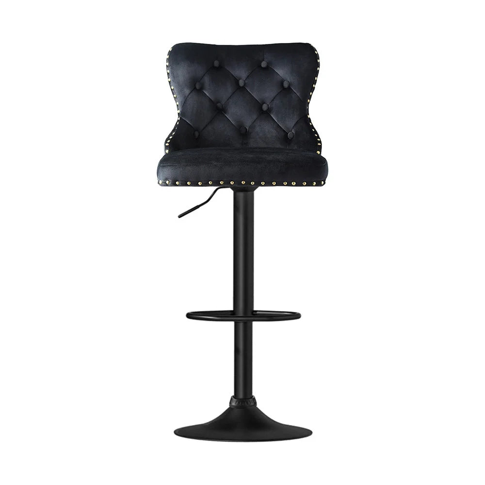 Bar stool with 4x velvet adjustable