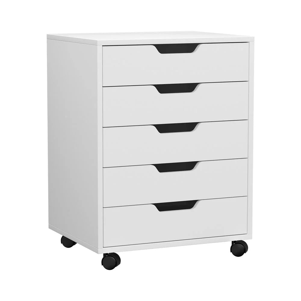 Artiss 5-Drawer Filing Cabinet Mobile Rolling Storage