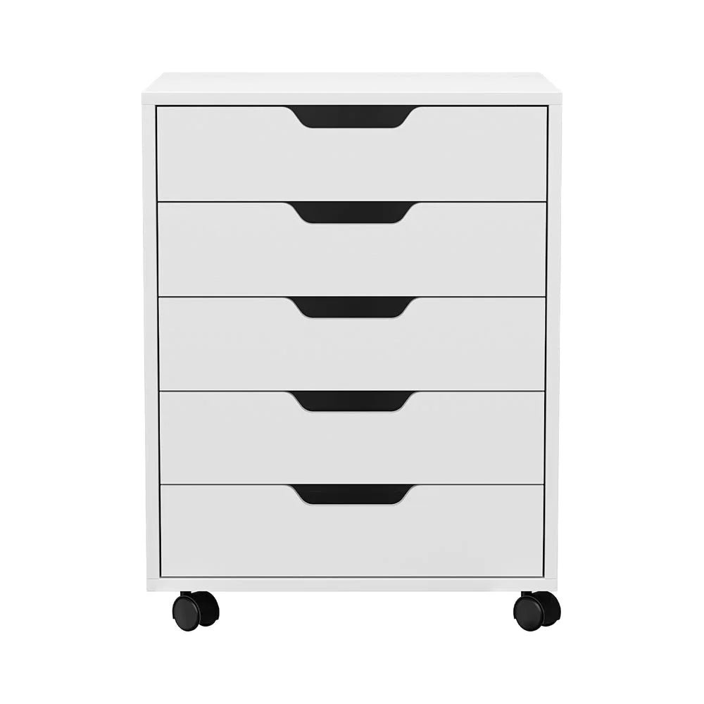 Artiss 5-Drawer Filing Cabinet Mobile Rolling Storage