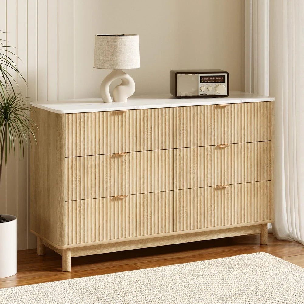 Artiss 6 Chest of Drawers Dresser Table Pine - Furniture >