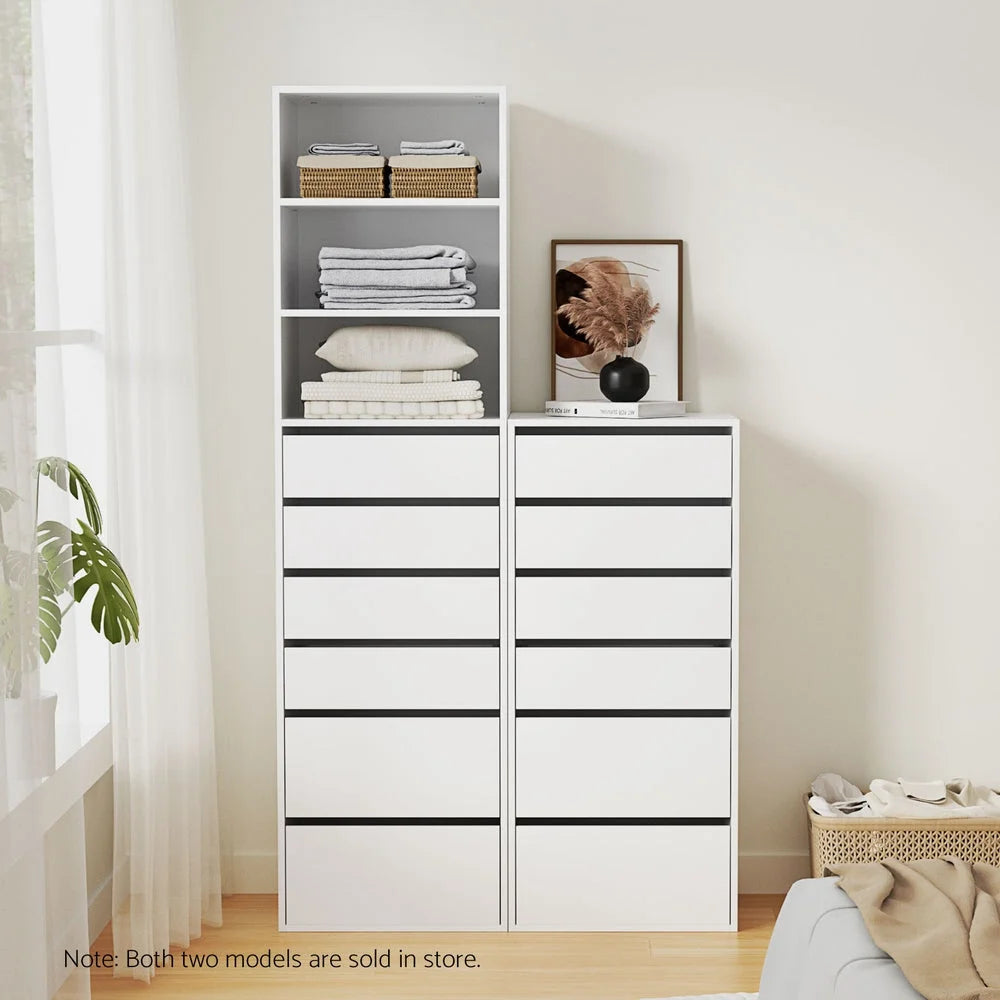 Artiss 6 Chest of Drawers Dresser Tallboy White - Furniture