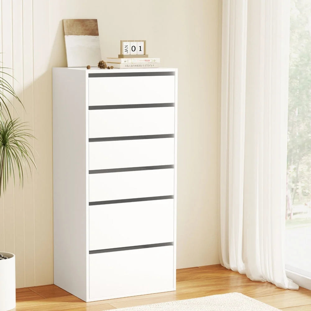Artiss 6 Chest of Drawers Dresser Tallboy White - Furniture