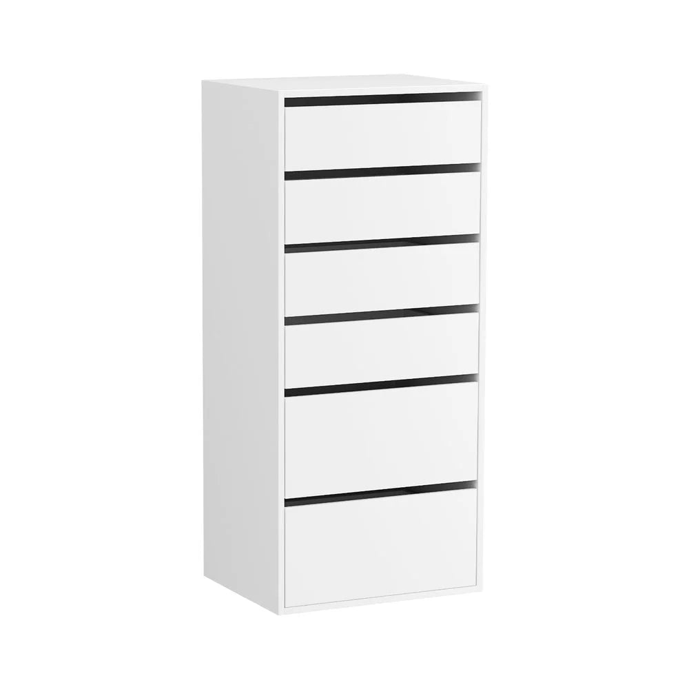 Artiss 6 Chest of Drawers Dresser Tallboy White - Furniture
