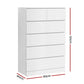 Artiss 6 Chest of Drawers - PEPE White - Furniture >