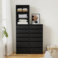 Artiss 6 Chest of Drawers Tallboy Cabinet Black - Furniture