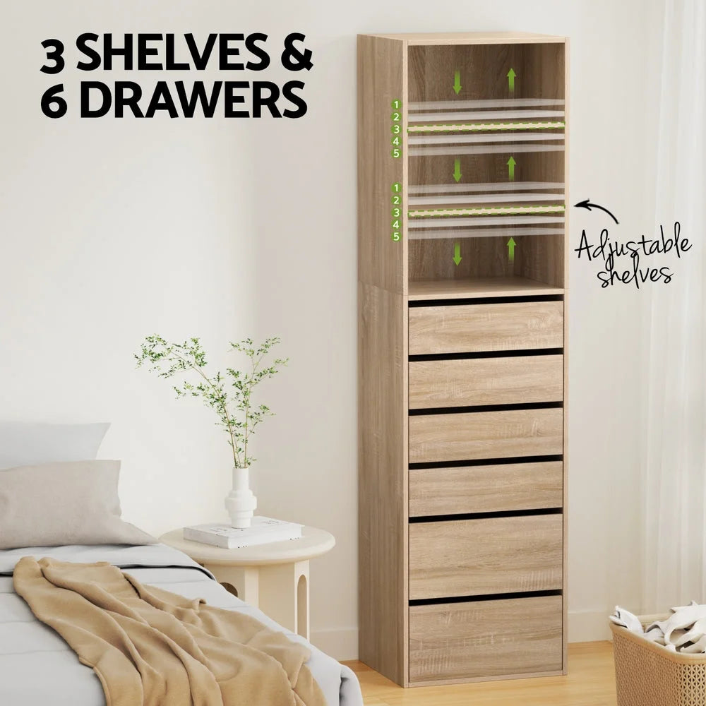Artiss 6 Chest of Drawers Tallboy Cabinet Pine - Furniture