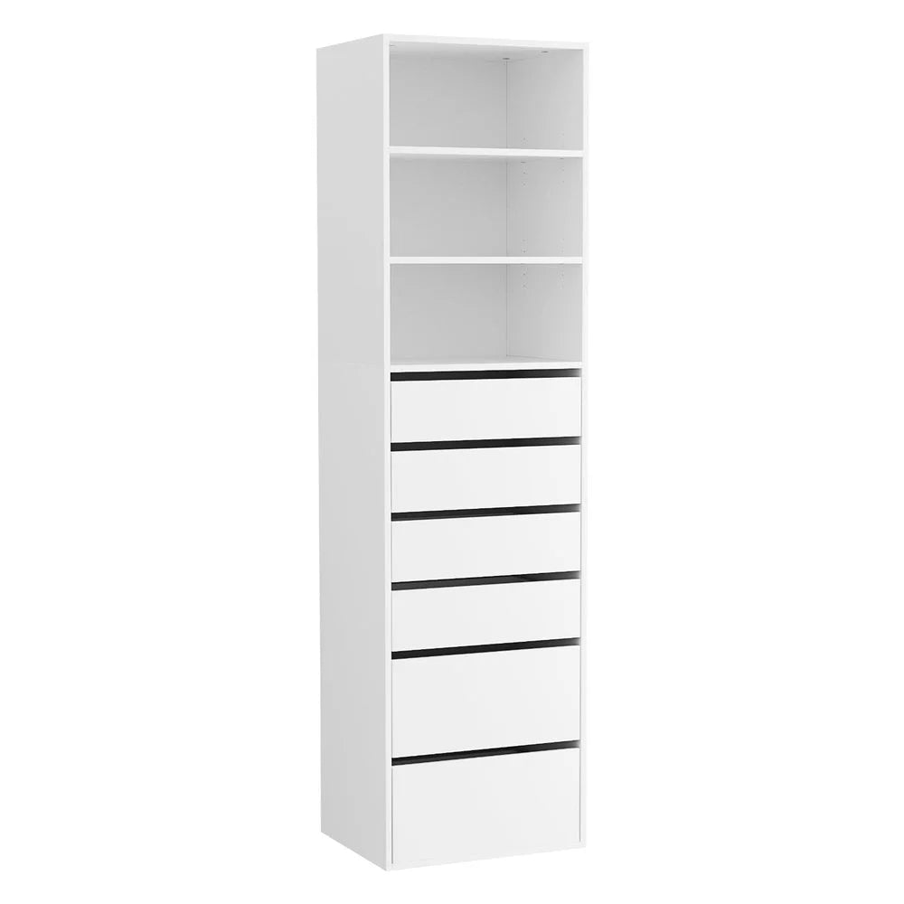 White cabinet with chest drawers tallboy bedroom