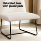 Beige chair with armchair cross leg accent