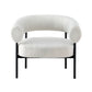 Chair with armchair accent curved boucle