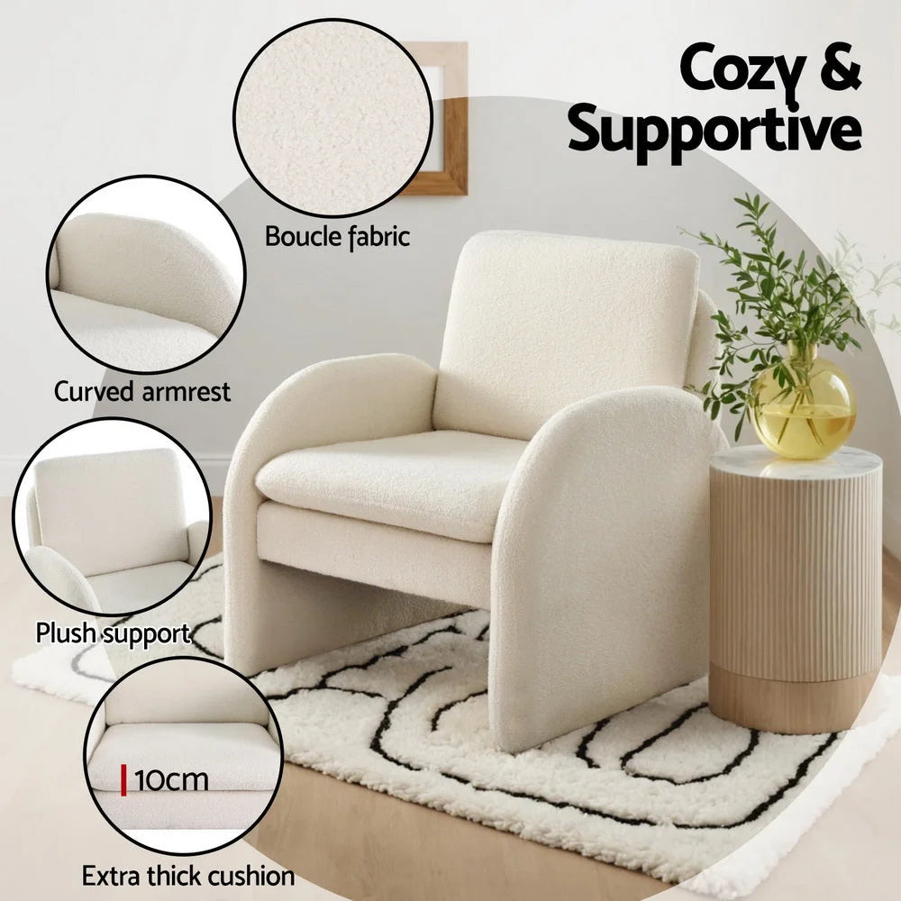Armchair Accent Chair Lounge Tub Sofa Couch Curved