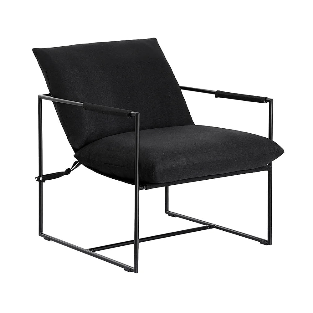 Black chair with armchair lounge sling bar