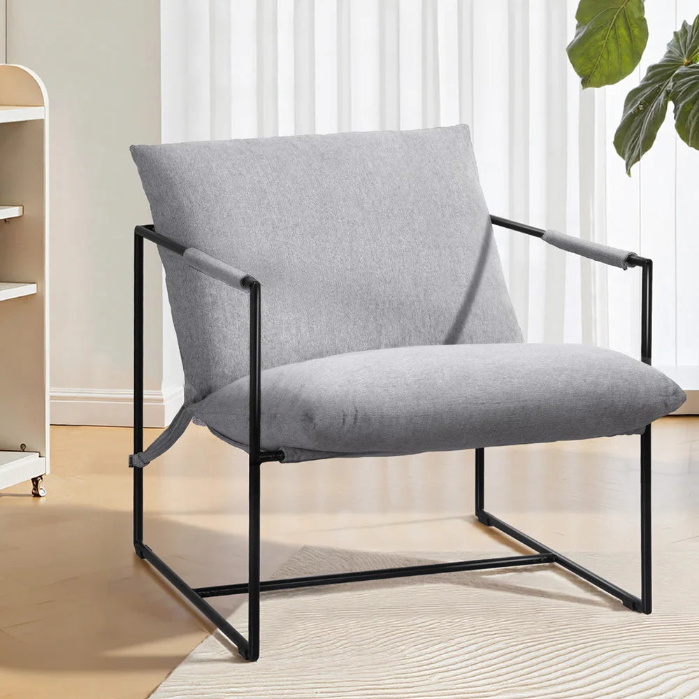 Artiss Armchair Lounge Chair Sling Grey - Furniture > Bar