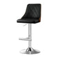 Black leather swivel bar stools