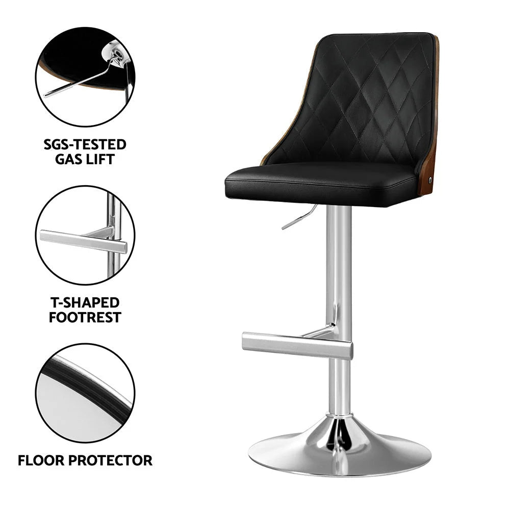 Artiss Bar Stool Bentwood Swivel Adjustable Kitchen Counter