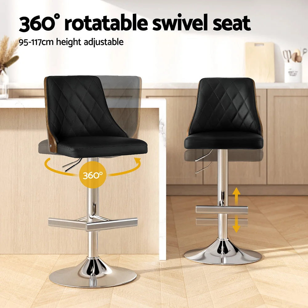 Artiss Bar Stool Bentwood Swivel Adjustable Kitchen Counter
