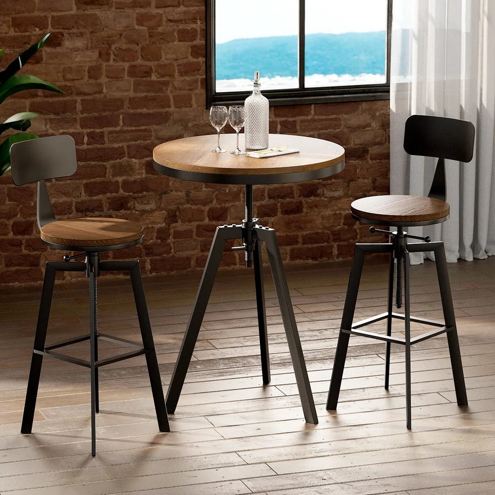 Artiss Bar Table and Stools Set Dining Desk Industrial