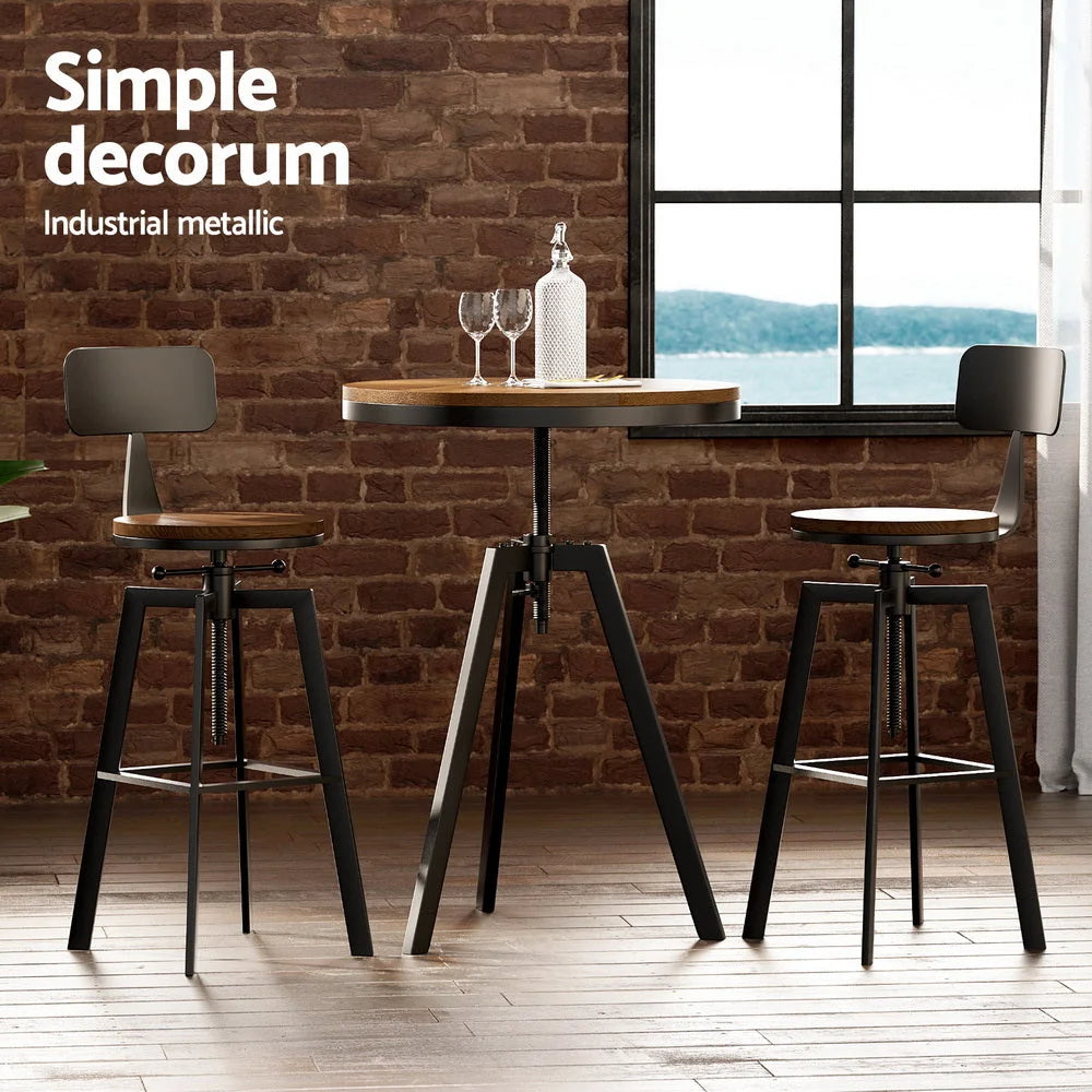 Artiss Bar Table and Stools Set Dining Desk Industrial