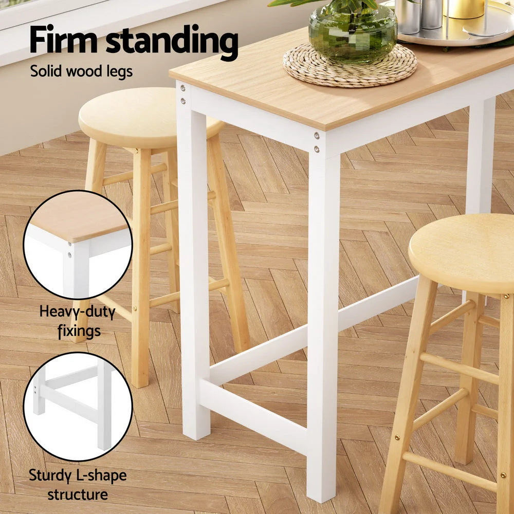 Artiss Bar Table and Stools Set Dining Desk Kitchen Chairs