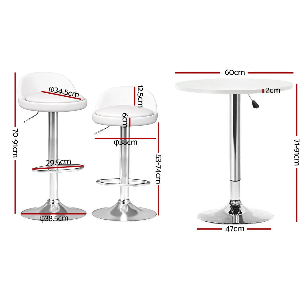 Bar table set with pub table top and stool pair