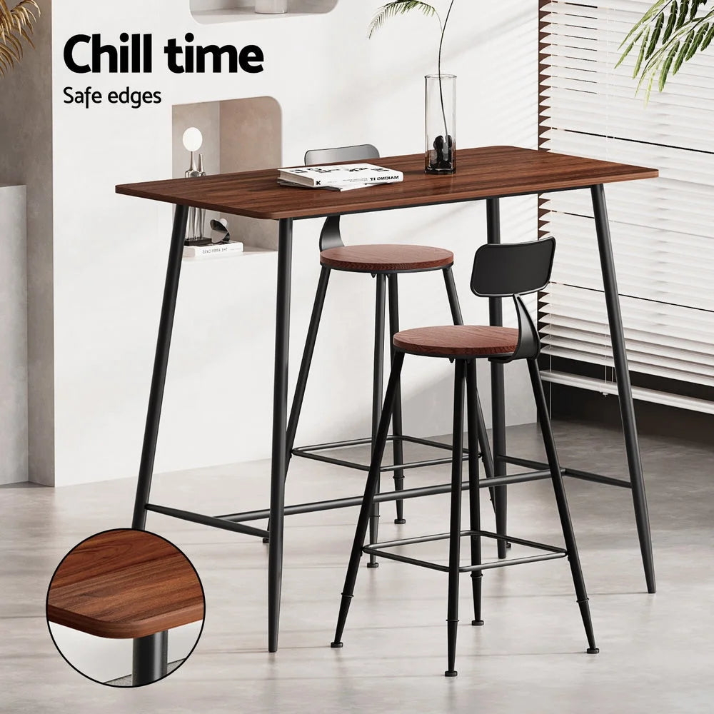 Artiss Bar Table and Stools Set Dining Desk Kitchen Chairs