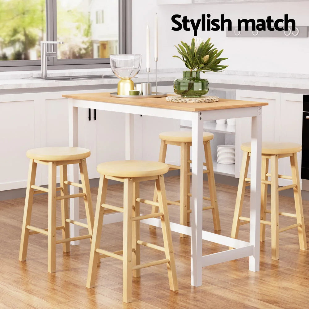 Artiss Bar Table and Stools Set Dining Desk Kitchen Chairs
