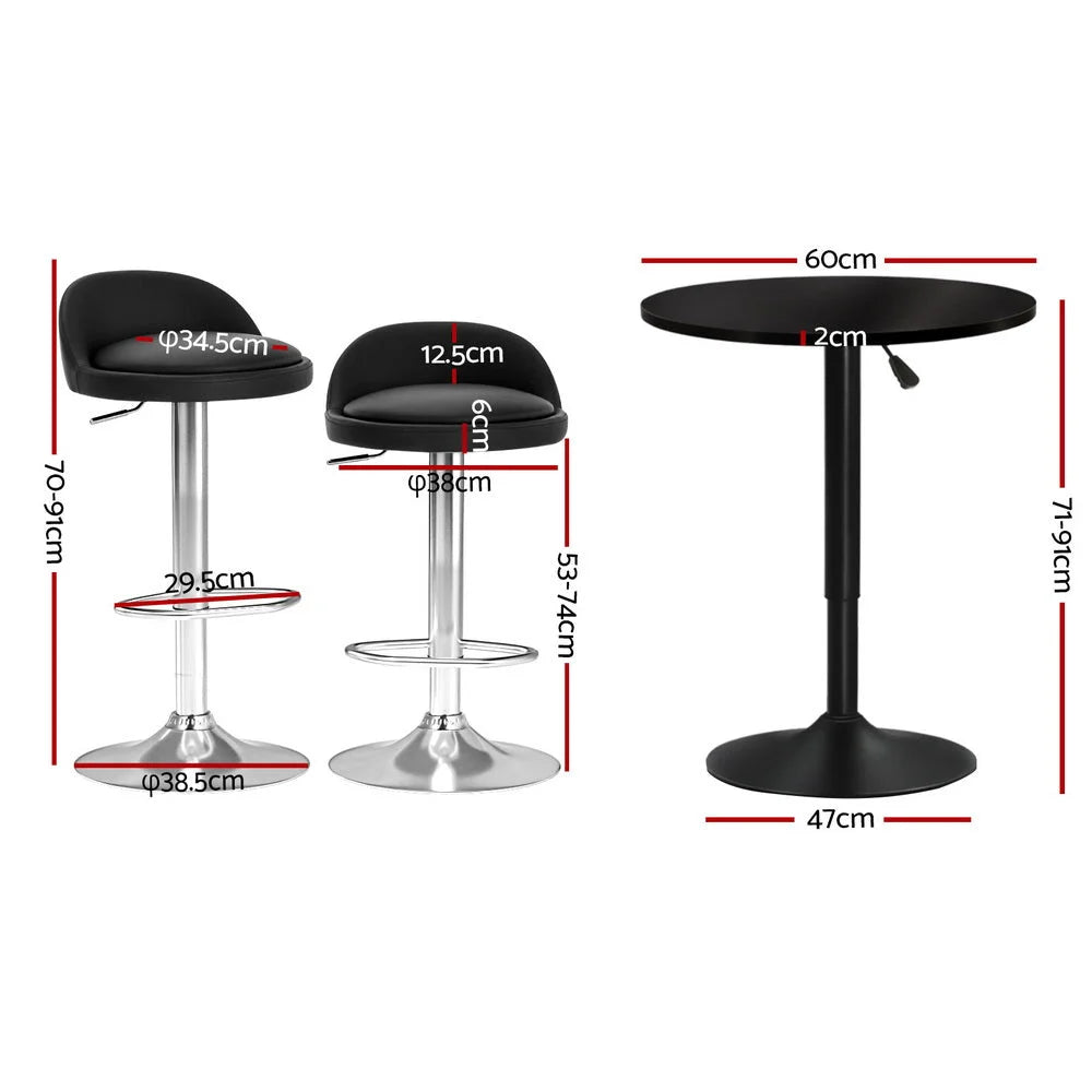 Bar table and stools set