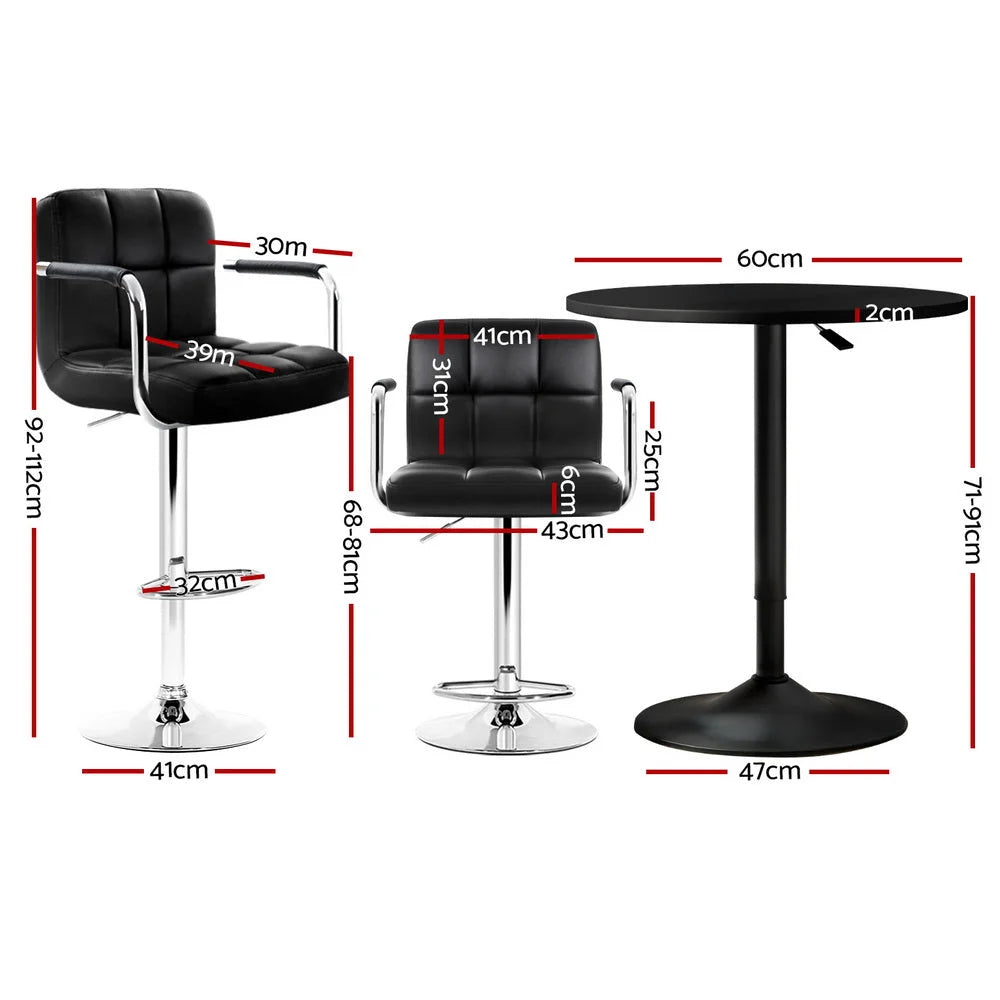 Artiss Bar Table and Stools Set Dining Desk Kitchen Chairs