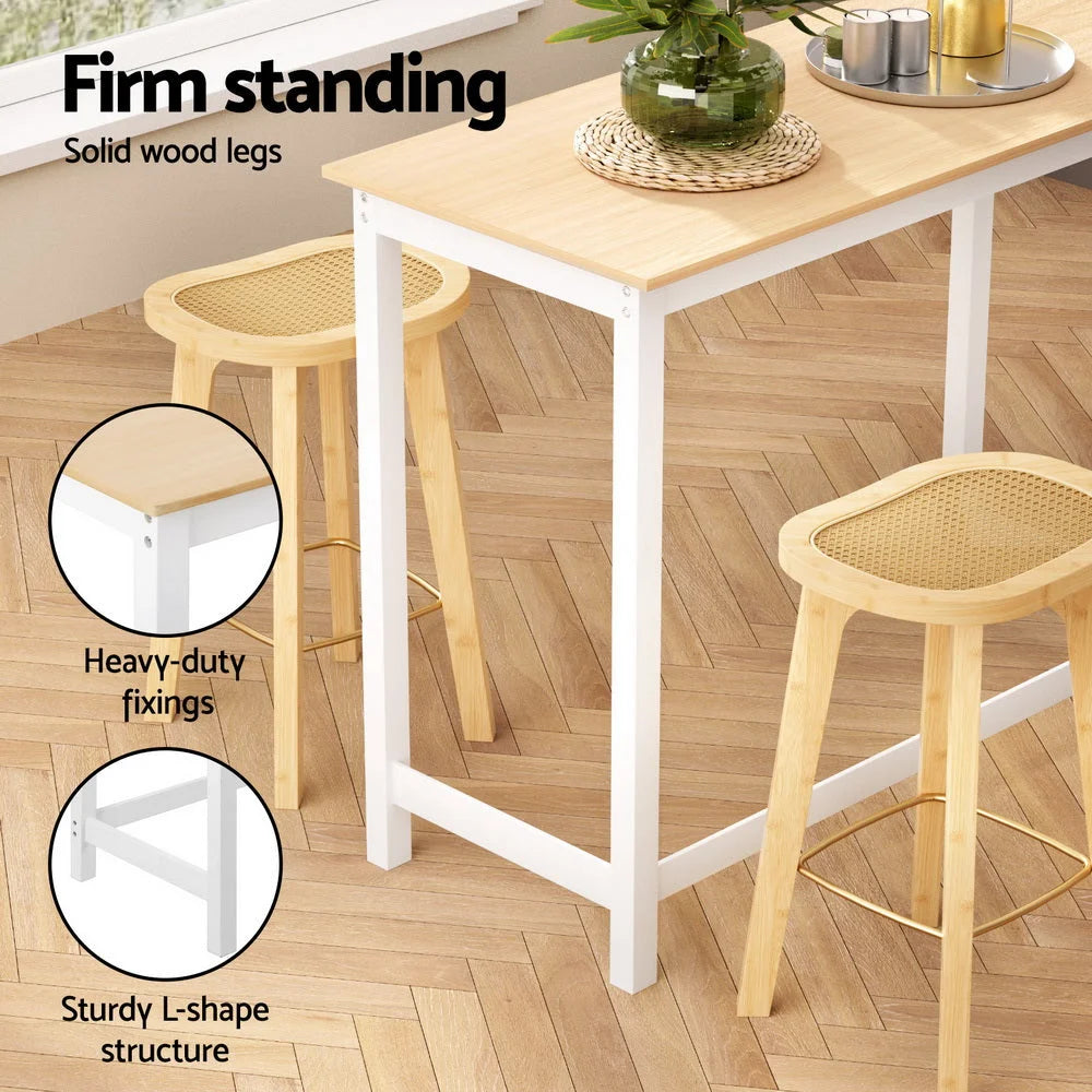 Artiss Bar Table and Stools Set Dining Desk Kitchen Chairs