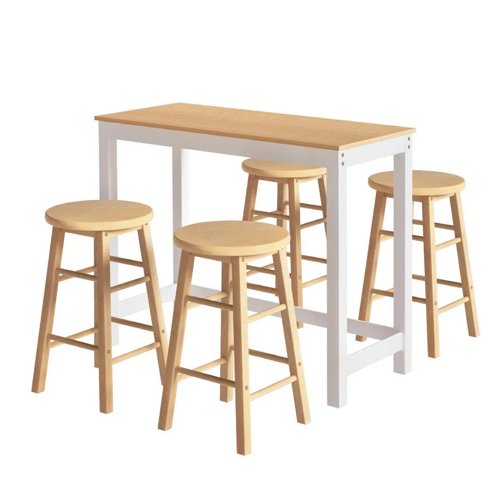 Artiss Bar Table and Stools Set Dining Desk Kitchen Chairs