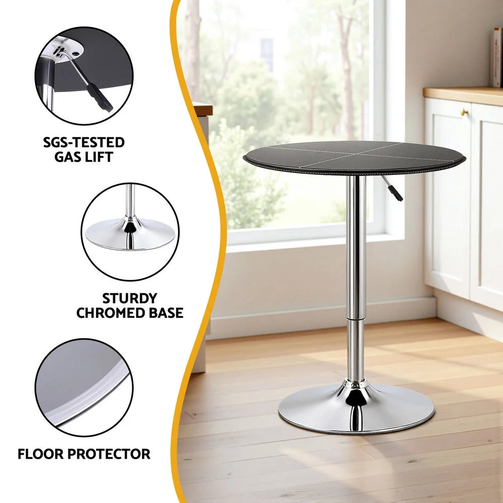 Artiss Bar Table Round Swivel Height Adjustable 62cm Modern