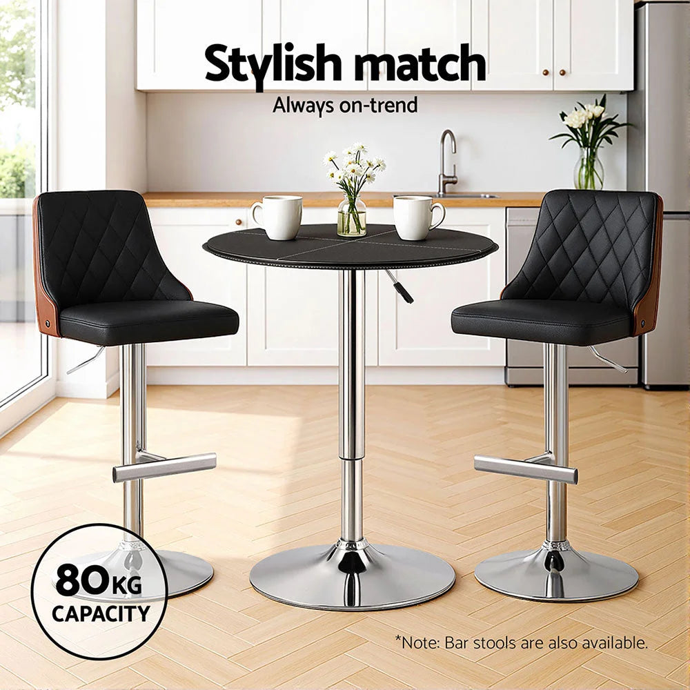 Artiss Bar Table Round Swivel Height Adjustable 62cm Modern