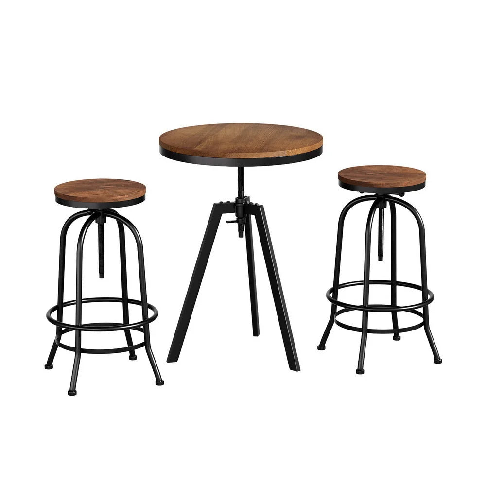 Bar Table Stools Set Dining Desk Industrial Kitchen