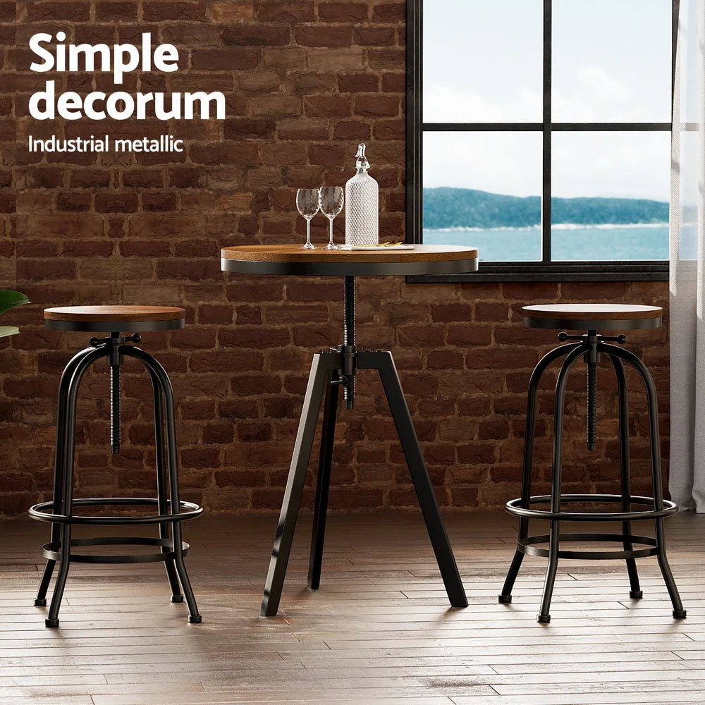 Artiss Bar Table Stools Set Dining Desk Industrial Kitchen