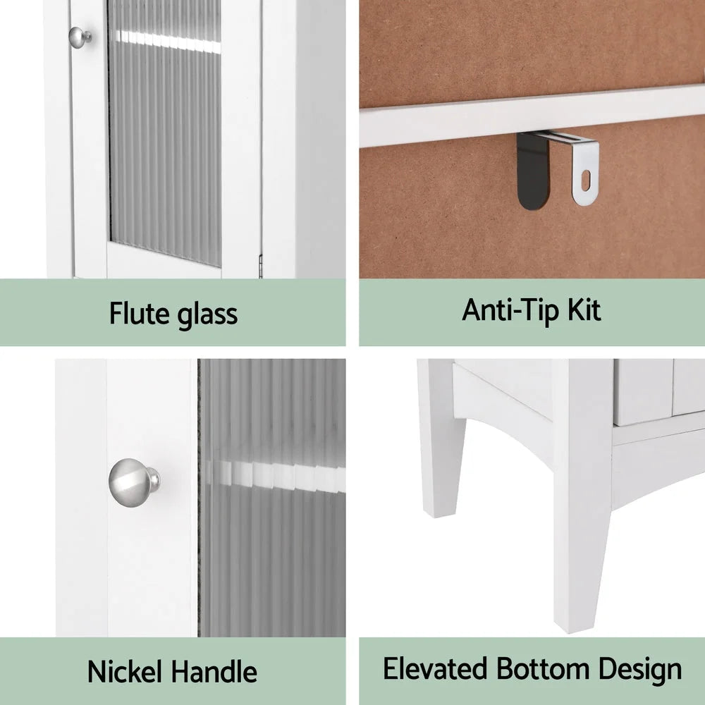 Artiss Bathroom Storage Cabinet 160cm Tall Slim Floor