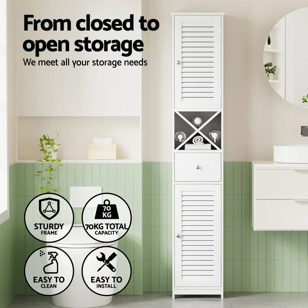 Artiss Bathroom Storage Cabinet 170cm Tall Slim Organiser