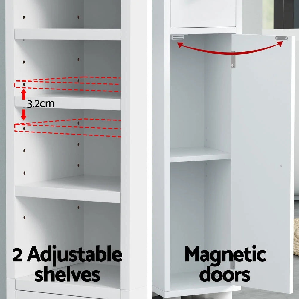 Artiss Bathroom Storage Cabinet 180cm Tall Slim Floor