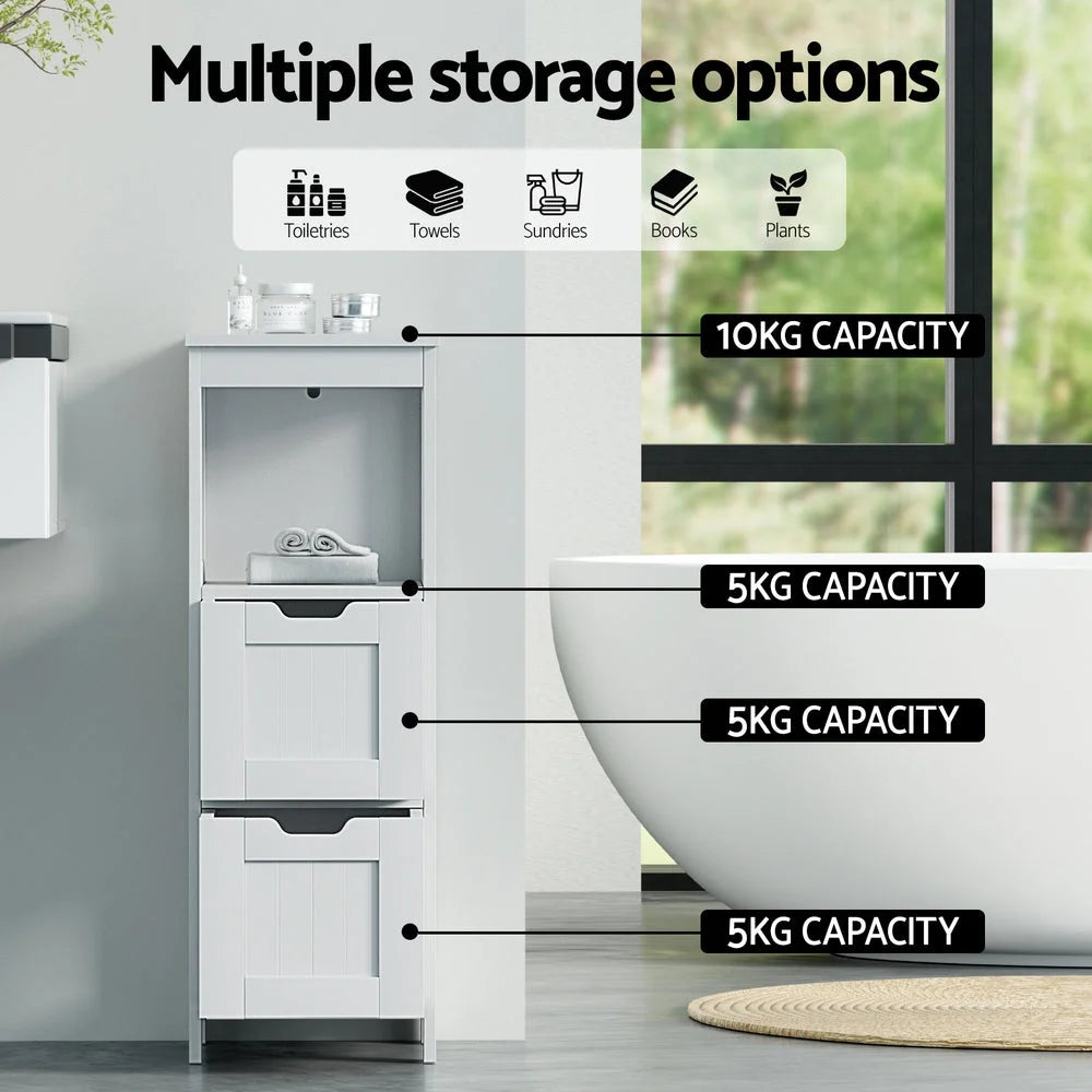 Artiss Bathroom Storage Cabinet 89cm Floor Toilet Drawer