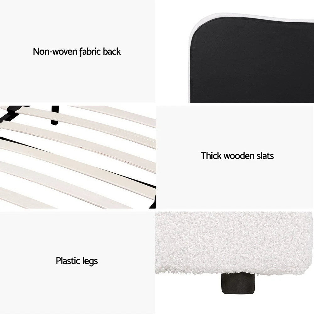 Artiss Bed Frame Double Size Boucle DARA - Baby & Kids >